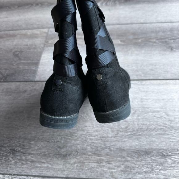 Sam Edelman Black Suede Tall Lace Up Boots - Size 2 - Picture 5 of 8
